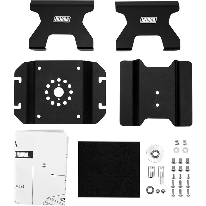 INJORA TOOL-63 - INJORA Aluminum 80g RC Car Stand with Shock Holder for 1/24 1/18 RC Crawler Upgrade (Black)