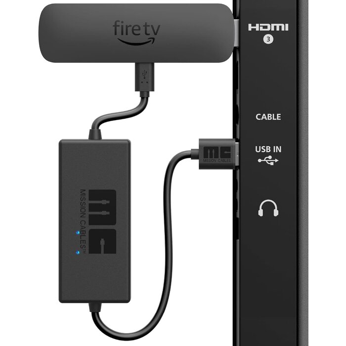 Made for Amazon FIRE-STICK-USB-PWR - Mission Cables Fire Stick USB Power Cable (Eliminates the Need for AC Adapter)