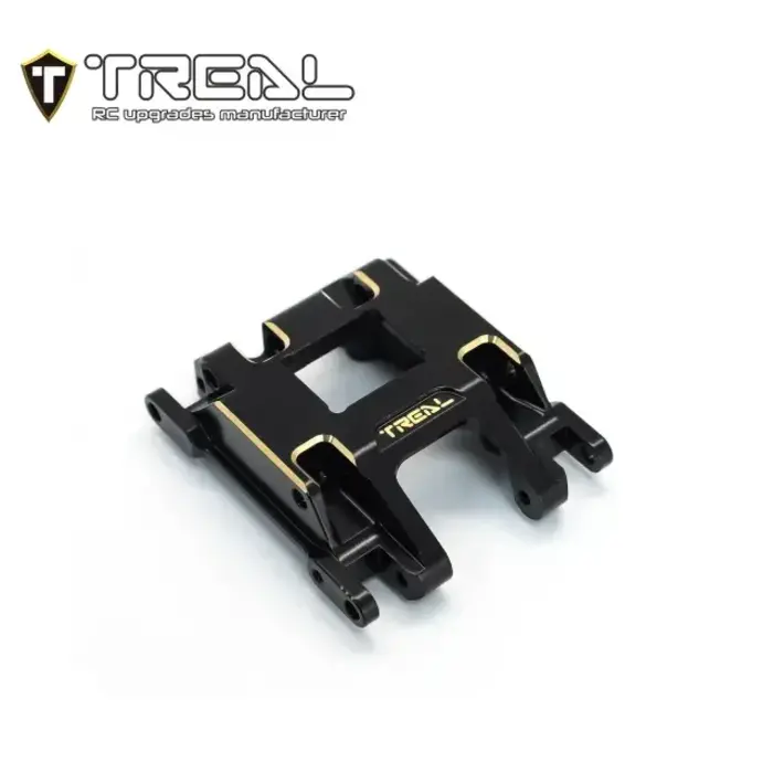TREAL TR-BCSP-CNC-BLK/GLD - TREAL Brass Center Skid Plate CNC Machined Upgrdes for 1/18 TRX4M Defender Bronco K10 F150, Black/Gold