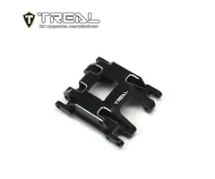 TREAL TR-BCSP-CNC-BLK/SLVR - TREAL Brass Center Skid Plate CNC Machined Upgrdes for 1/18 TRX4M Defender Bronco K10 F150, Black/Silver