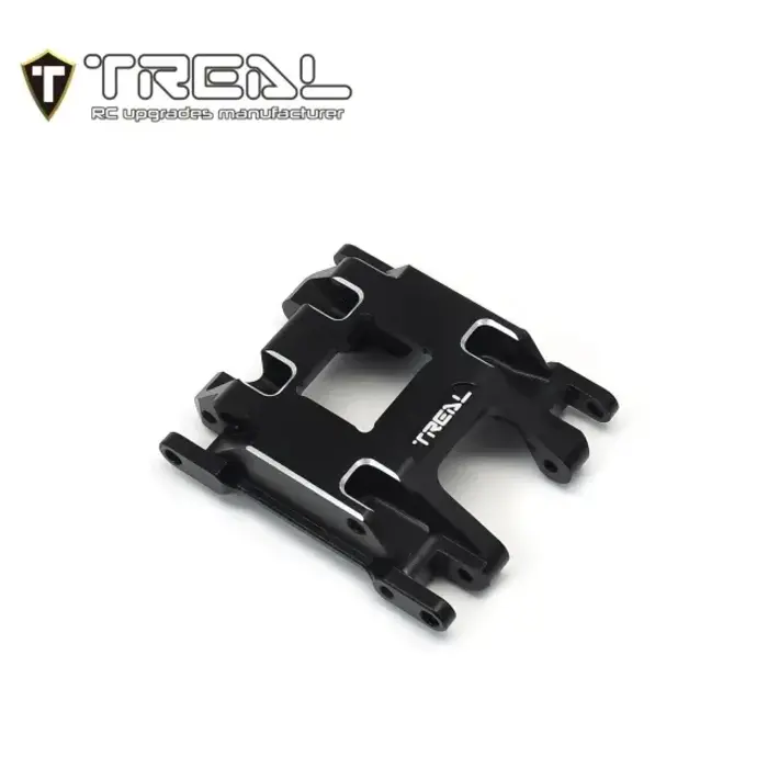 TREAL TR-BCSP-CNC-BLK/SLVR - TREAL Brass Center Skid Plate CNC Machined Upgrdes for 1/18 TRX4M Defender Bronco K10 F150, Black/Silver