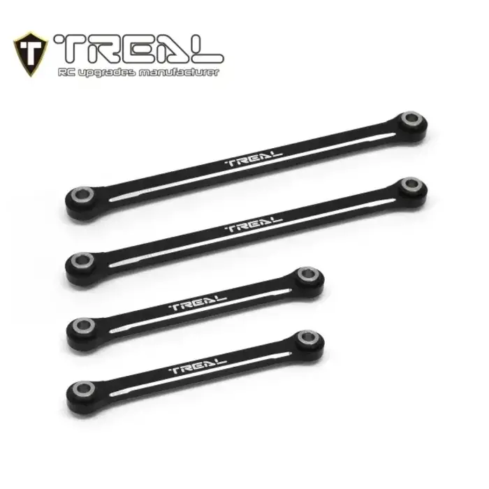 TREAL TR-AULS-BLK -  TREAL Aluminum 7075 Upper Links Set (4pcs) Chassis 4-Links Upgrades for Traxxas 1/18 Scale TRX4M Defender Bronco