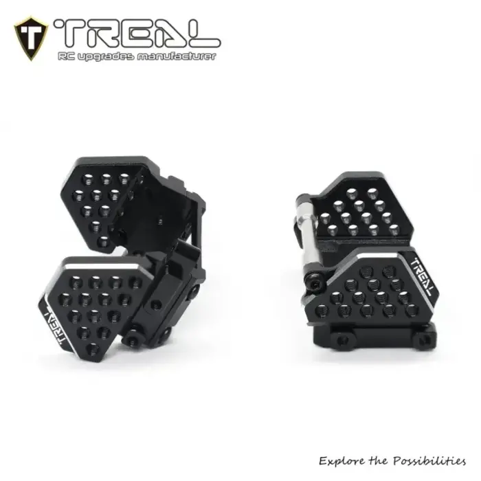 TREAL TR-AF/RSM-BLK/SLVR - TREAL Aluminum 7075 Front & Rear Shock Mounts Upgrades for 1/18 TRX4M Bronco Defender