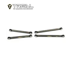 TREAL TR-BLL-BLK/GLD - TREAL Brass Lower Links Set (4pcs) Lower Chassis 4-Links Upgrades Compatible with TRX4M Defender Bronco