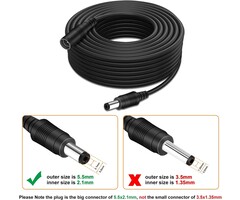 WILDHD Dcc01-10M - WILDHD DC Power Extension Cable 33ft 2.1mm x 5.5mm Compatible with 12V DC Adapter Cord for CCTV Security Camera IP Camera Standalone DVR (5.5mm DC Plug 33ft Black)