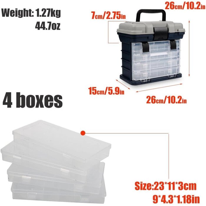 Sougayilang Tool Box, 10in 1pk - 4 Drawers Toolbox Organizers and Storage, Toolkit Workbench Garage Organizing Set Plastic Chest