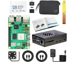 Raspberry Pi 4 Complete Starter Kit- Includes Raspberry Pi 4 Board, Fan Cooled Case, 64GB Preloaded Micro SD Card and More (4GB, Clear Transparent Case)