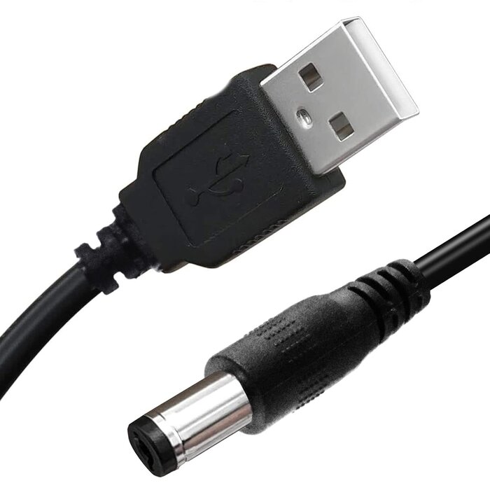 Sqrgreat 6.5ft (2m) USB to Type M Barrel Cable - USB to 5.5mm 5V DC Cable - USB to Barrel Jack 5V DC Plug