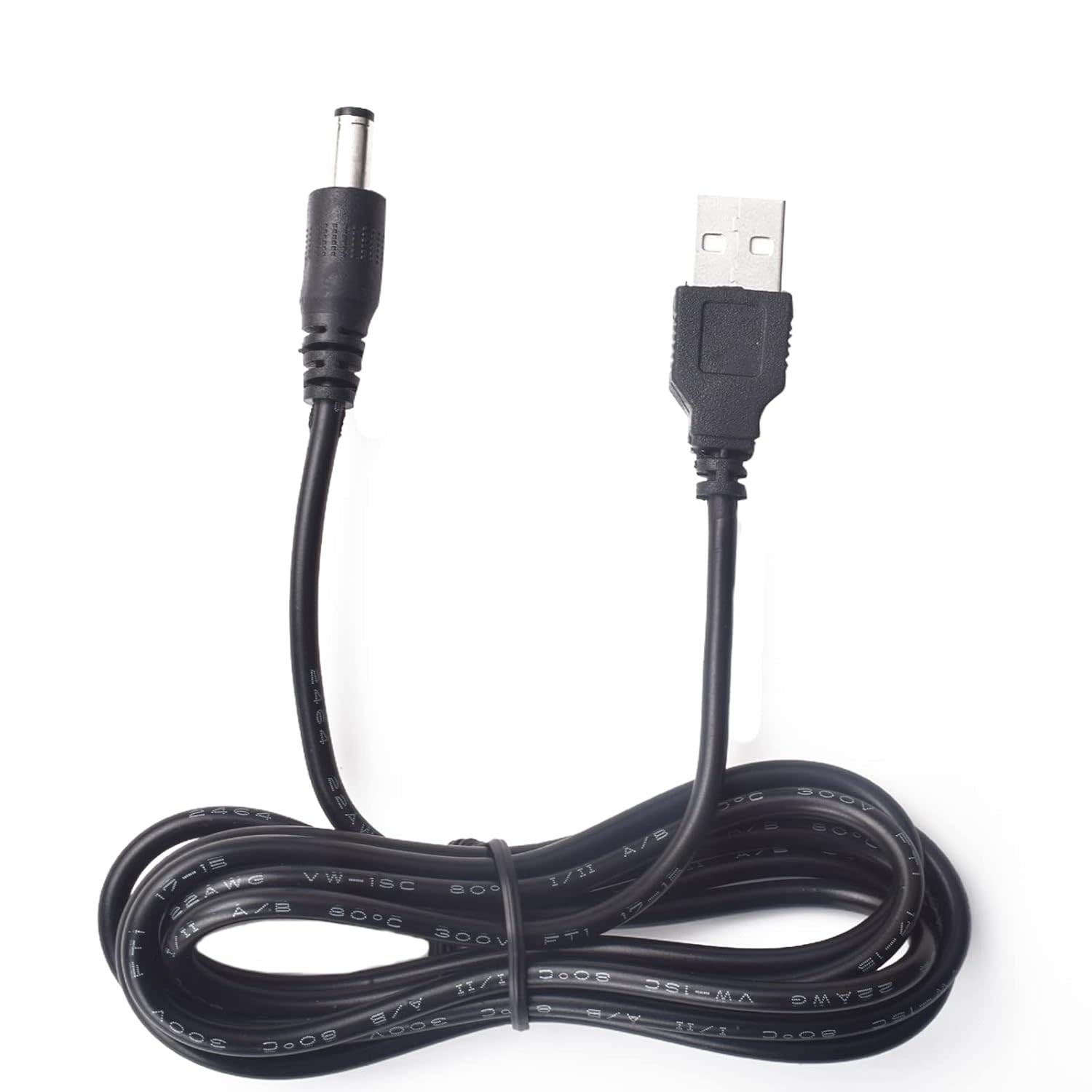 6.5ft (2m) USB to Type M Barrel Cable - USB to 5.5mm 5V DC Cable - USB to Barrel Jack 5V DC Plug