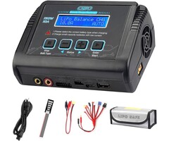 HRTC HTRC-1-6S-150W - HTRC LiPo Battery Charger RC Balance Fast Charger Discharger 150W 10A AC/DC Battery Chargers for 1-6S Life Li-ion LiHV NiCd NiMH PB Smart Battery (Black)