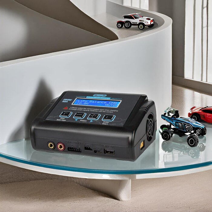 HRTC HTRC-1-6S-150W - HTRC LiPo Battery Charger RC Balance Fast Charger Discharger 150W 10A AC/DC Battery Chargers for 1-6S Life Li-ion LiHV NiCd NiMH PB Smart Battery (Black)