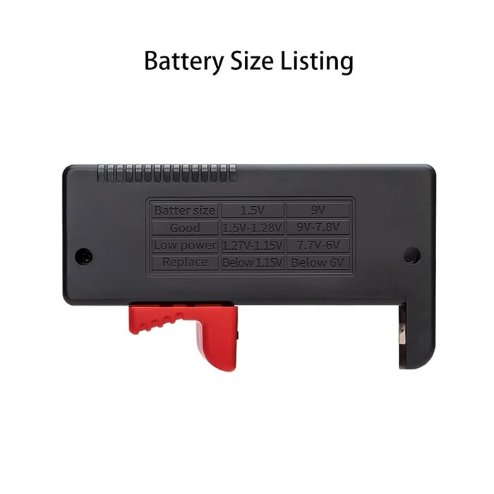 BATTERY-TESTER - ZUFECY - (1) Battery Tester, Universal Battery Checker for AA / AAA / C / D / 9V / 1.5V Button Cell Batteries