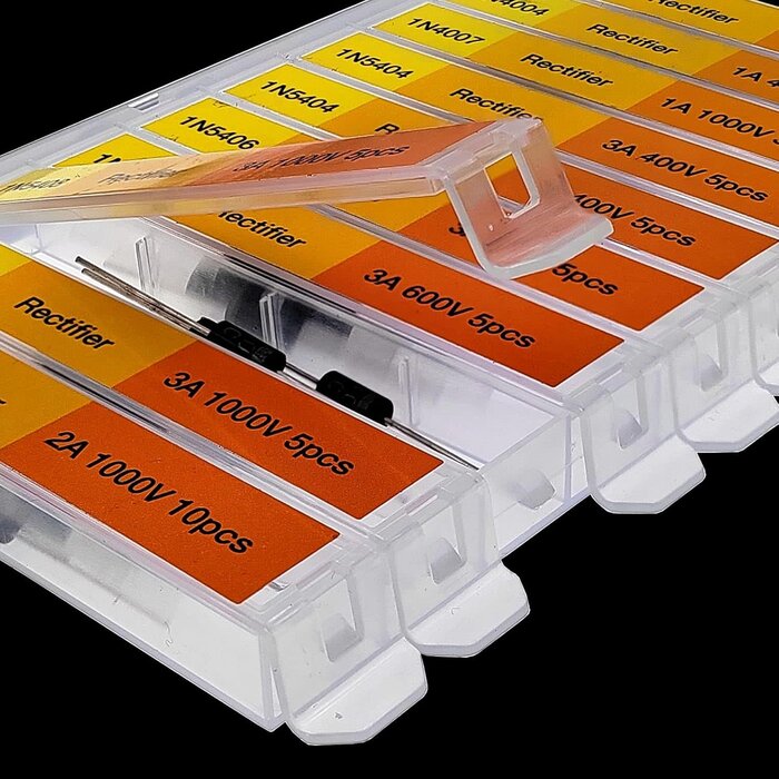 EE912-EE933-A - EEEEE 130pcs Diode Assortment Kit Contains Rectifier Fast Recovery Schottky Switching Zener Diode Pack of Assorted diodes, 1N4001 1N4004 1N4007 1N5404 1N5406 1N5408 RL207