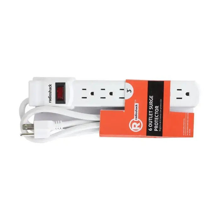 RadioShack 6100814 - RadioShack 6-Outlet Power Strip, 90 Joules White