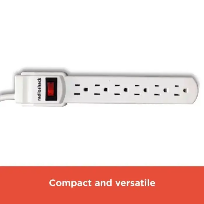 RadioShack 6100814 - RadioShack 6-Outlet Power Strip, 90 Joules White