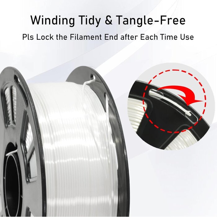 MIKA3D MIKA3D-SILK-WHITE - MIKA3D Silk Shiny White PLA Filament, 1KG 2.2Lbs 3D Printing Material with 1.75mm High Diameter Accuracy, Neatly Wound Silk PLA Widely Support for FDM 3D Printers