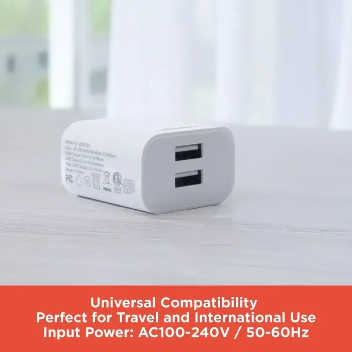 RadioShack 2605163 - RadioShack 3.4A, 17W, Dual USB-A Port Wall Charger