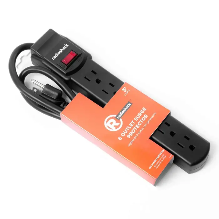 RadioShack 6100815  - RadioShack 6-Outlet 90 Joules Power Strip 6100815 Black