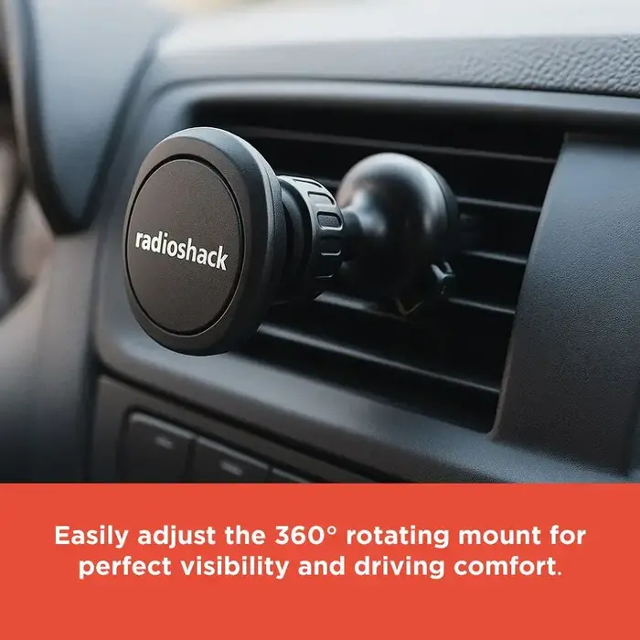 RadioShack 2604752 - RadioShack Magnetic Car Fan Phone Holder, 360-Degree Rotation