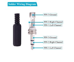 CA-CONN-08 - Fancasee Male 3.5mm Replacement Repair Plug Jack TRS 3 Pole Stereo Male Plug 1/8" 3.5mm Solder Type DIY Audio Cable Connector for Headphone Headset Earphone Cable Repair