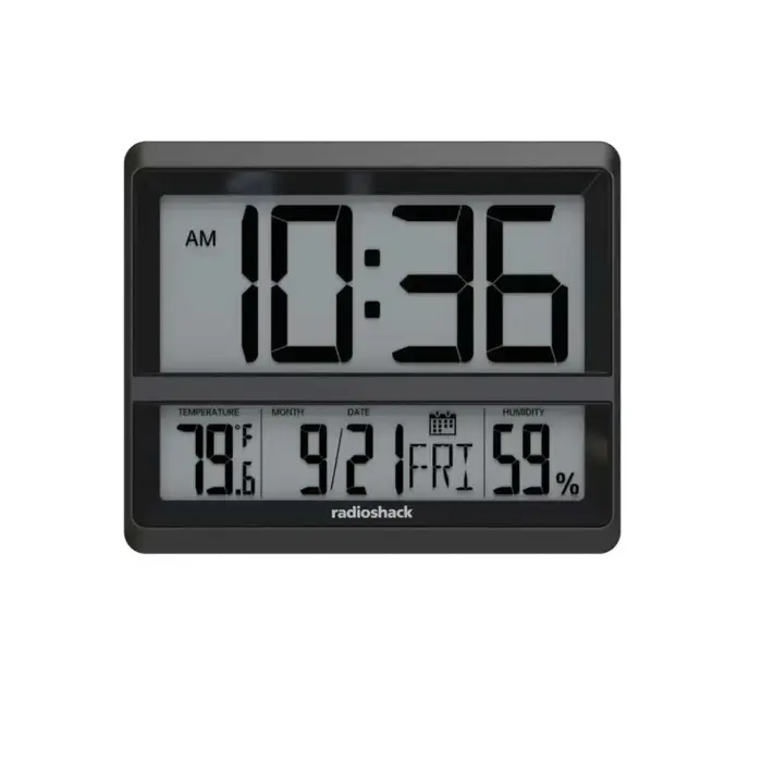 RadioShack 6301716 - RadioShack Digital Clock with Indoor Temperature & Humidity