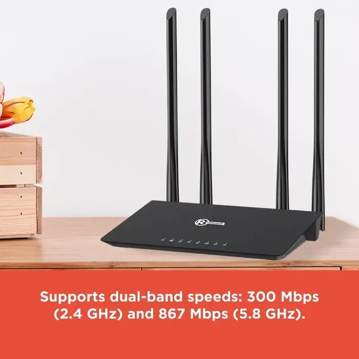 RadioShack 2505012 - RadioShack High-Speed WiFi Router, 1200Mbps, 1500 Sq ft