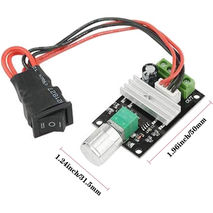 PWM-1203BB - ABSOK DC Motor Speed Controller PWM 1203BB 6 V 12 V 24 V 3 A 80 W Speed Adjustable Reversible Pulse Forward And Reverse Control Switch Button
