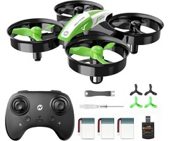 HS210-GRN - Holy Stone Mini Drone for Kids and Beginners, Indoor Outdoor Quadcopter Plane for Boys Girls with Auto Hover, 3D Flips, 3 Batteries, Headless Mode, Great Gift Toy for Boys and Girls, HS210 Green