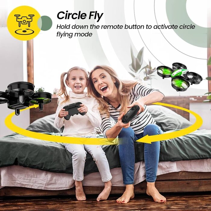 HS210-GRN - Holy Stone Mini Drone for Kids and Beginners, Indoor Outdoor Quadcopter Plane for Boys Girls with Auto Hover, 3D Flips, 3 Batteries, Headless Mode, Great Gift Toy for Boys and Girls, HS210 Green