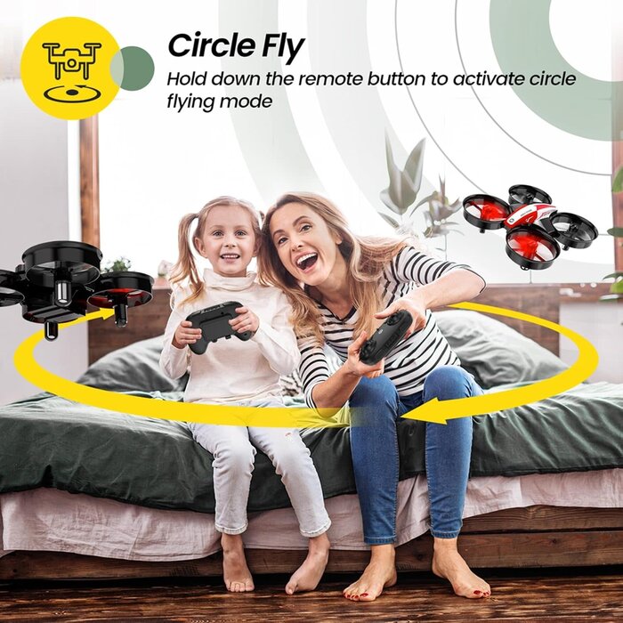 HS210-RED - Holy Stone Mini Drone for Kids and Beginners RC Nano Quadcopter Indoor Small Helicopter Plane with Auto Hovering, 3D Flips, Headless Mode and 3 Batteries, Great Gift Toy for Boys and Girls, HS210 Red