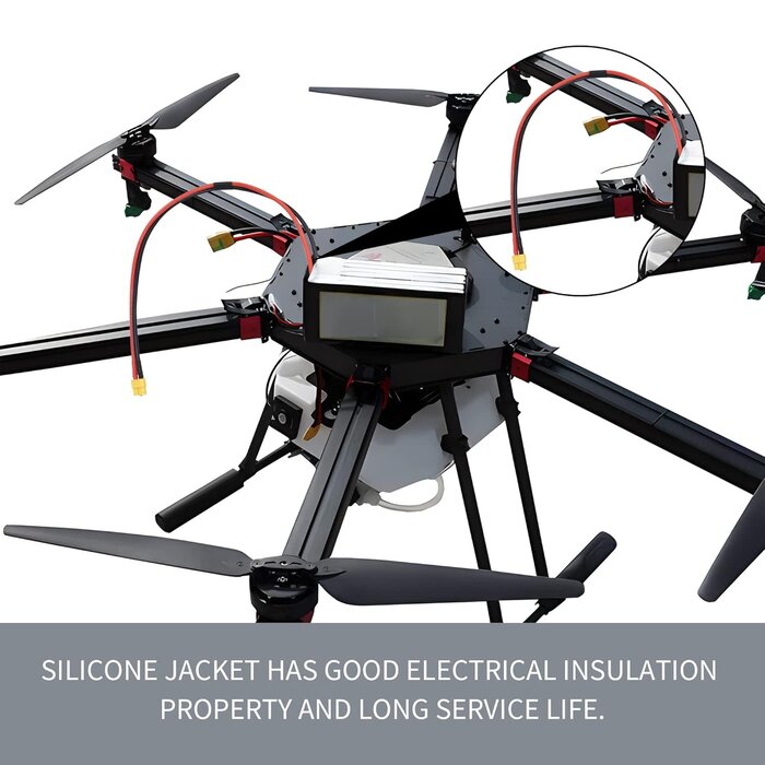 XT60/M-XT60/F - RIIEYOCA XT60 Male to XT60 Female Connector with 0.5m 12AWG Silicon Wire for RC Lipo Battery FPV Drone