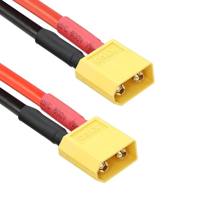 XT60/M-XT60/M - RIIEYOCA XT60 Male to XT60 Male Connector with 0.5M 12AWG Silicon Wire for RC Lipo Battery FPV Drone