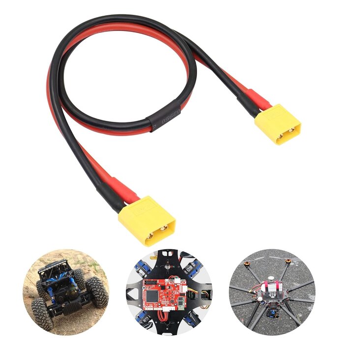 XT60/M-XT60/M - RIIEYOCA XT60 Male to XT60 Male Connector with 0.5M 12AWG Silicon Wire for RC Lipo Battery FPV Drone