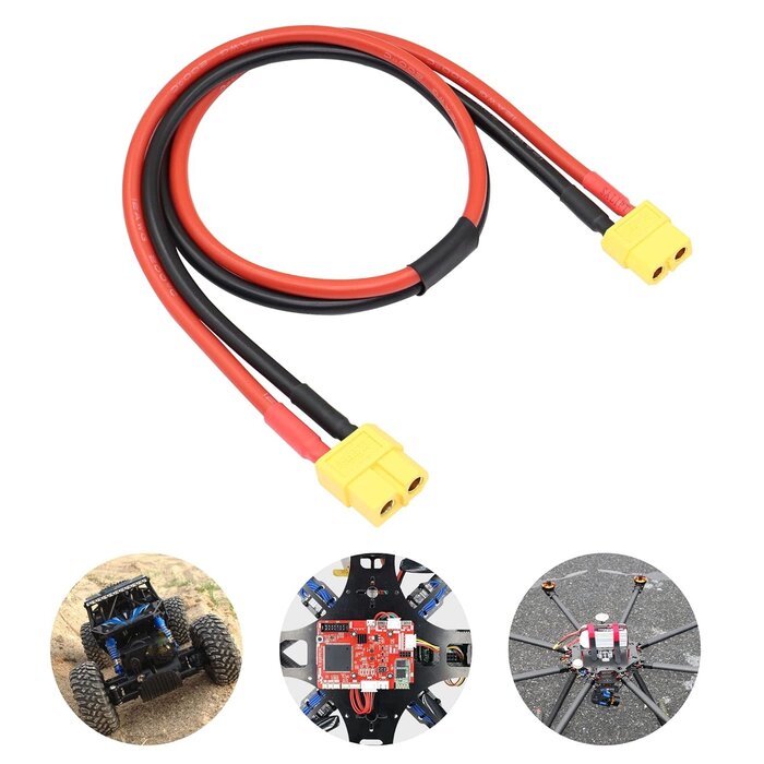 XT60/F-XT60/F - RIIEYOCA XT60 Female to XT60 Female Connector with 0.5M 12AWG Silicon Wire for RC Lipo Battery FPV Drone