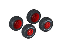 Arrma ARA550116 -  In Stock  dBoots 'FORTRESS' Tire Set Glued, Red (2 Pairs) 1/16 MOJAVE GROM
