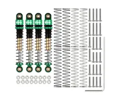 INJORA SCX24-27GN-4 - INJORA 43mm Aluminum Threaded Double Barrel Shocks Dampers for Axial SCX24, Green