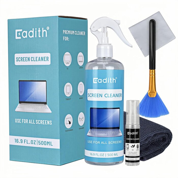Cadith SCRN-SPRAY-8OZ - Cadith 17.9 OZ Screen Cleaner Spray Cadith Touchscreen Cleaning Kit for TV Screen, Computer, Laptop, Phone, Ipad - Electronic Cleaner with Blush