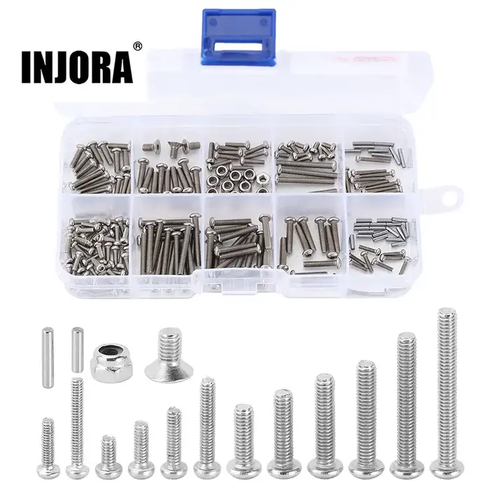 INJORA 4M-15 - INJORA M1.6 M2 M2.5 Grade 12.9 Button Head Stainless Steel Screws Nuts for 1/18 TRX4M (4M-15)