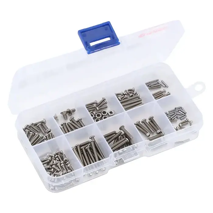 INJORA 4M-15 - INJORA M1.6 M2 M2.5 Grade 12.9 Button Head Stainless Steel Screws Nuts for 1/18 TRX4M (4M-15)