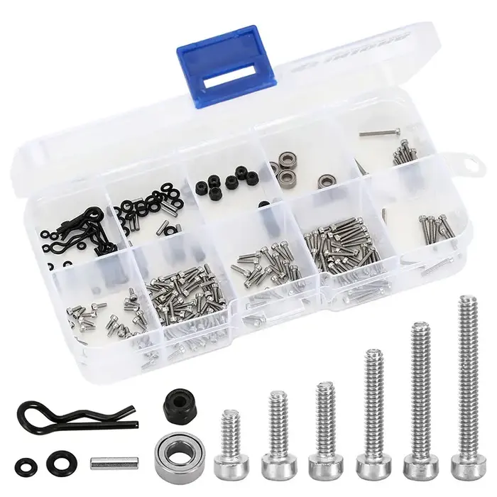 INJORA SCX24-81B - INJORA White Box with M1.4 Screws M2 Nuts Bearings O-rings Screw Kit for Axial SCX24