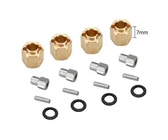INJORA 4M-02-7 - INJORA 4PCS 7mm Brass Wheel Hex Hub Extenders for 1/18 TRX4M (4M-02)