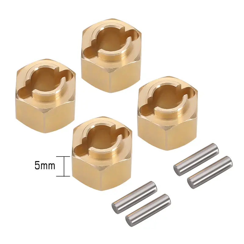 INJORA TRX4M-02-5 - INJORA 4PCS 5mm Brass Wheel Hex Hub Extenders for 1/18 TRX4M