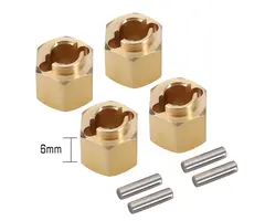 INJORA 4M-02-6 - INJORA 4PCS 6mm Brass Wheel Hex Hub Extenders for 1/18 TRX4M (4M-02)