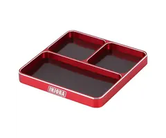 INJORA Tool-A02RD - INJORA 98x98x11mm CNC Aluminum Magnetic Screw Tray, Red