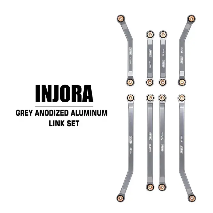 INJORA SCX24-187GL - INJORA Aluminum High Clearance 4 Links Set for 1/24 Axial SCX24 GX470, Gray