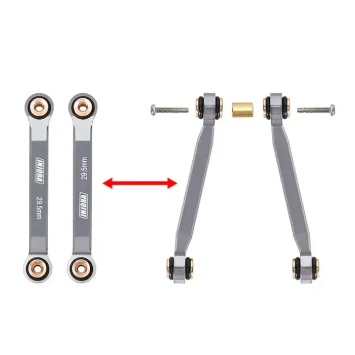 INJORA SCX24-187GL - INJORA Aluminum High Clearance 4 Links Set for 1/24 Axial SCX24 GX470, Gray