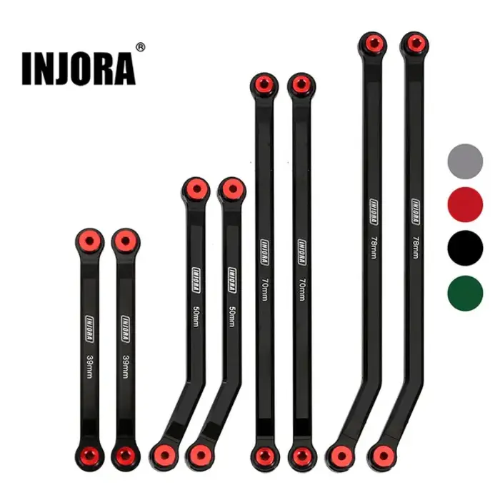 INJORA SCX24-68BK - INJORA 8PCS Aluminum High Clearance 4 Links Kit for Axial SCX24 Gladiator Power Wagon