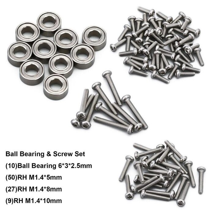 INJORA SCX24-09 - INJORA Aluminum Alloy Ball Bearings and Screws Set for Axial SCX24