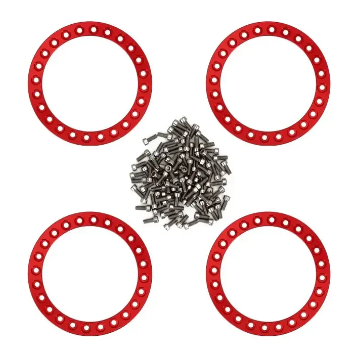 INJORA YQ-WR02RD - INJORA 4PCS CNC Aluminum Wheel Outer Beadlock Rings for 1.9" Wheel Rims