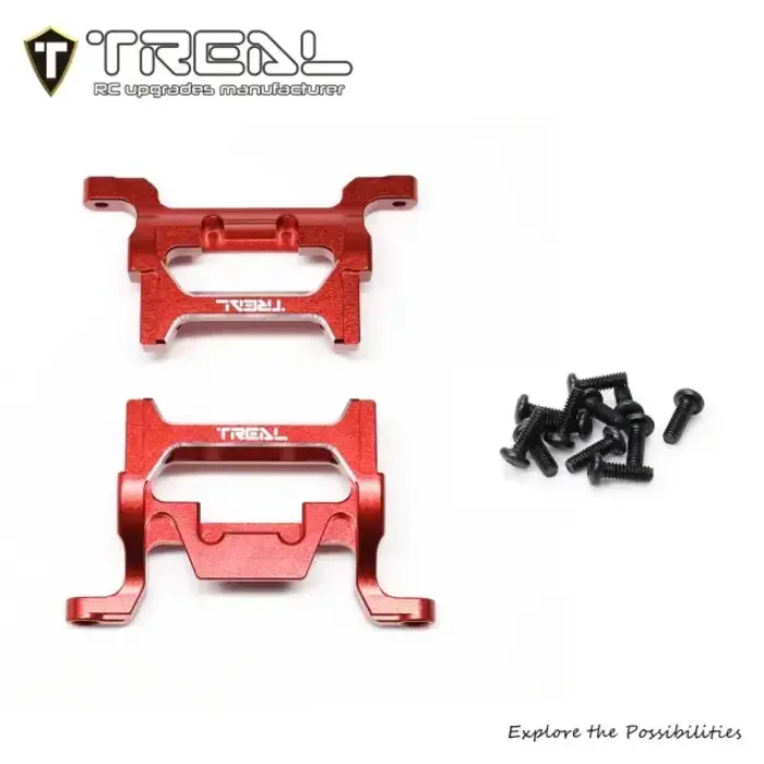 TREAL X004D7UFU7 - TREAL TRX4MT Front and Rear Bumper Mounts Aluminum 7075 Upgrades for 1/18 TRX-4MT F-150 K10 Monster Truck, Red